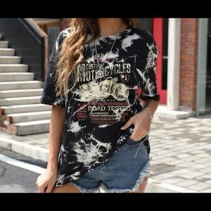 Tie dye womens graphic tee